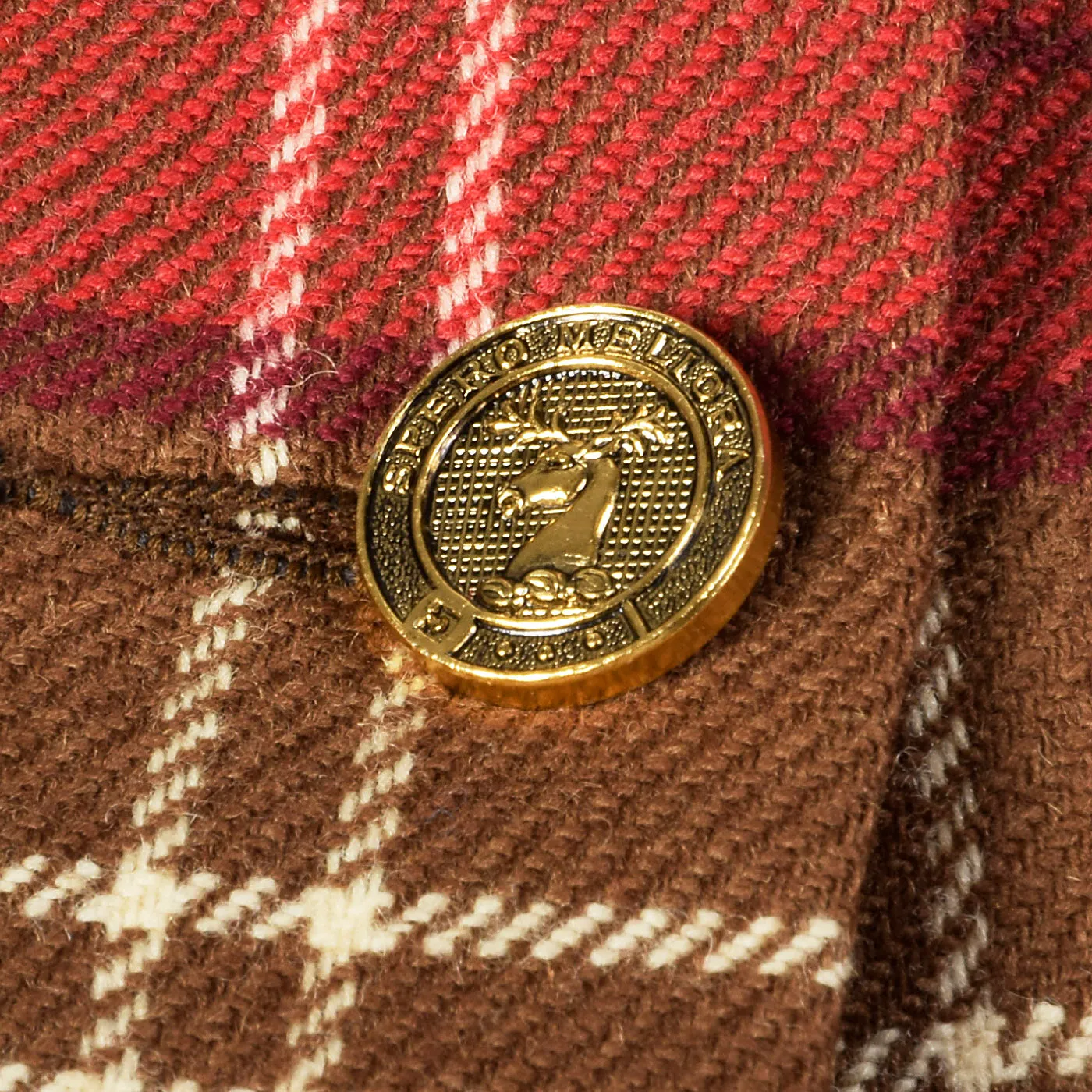 1970s Red Plaid Cape with Button Front