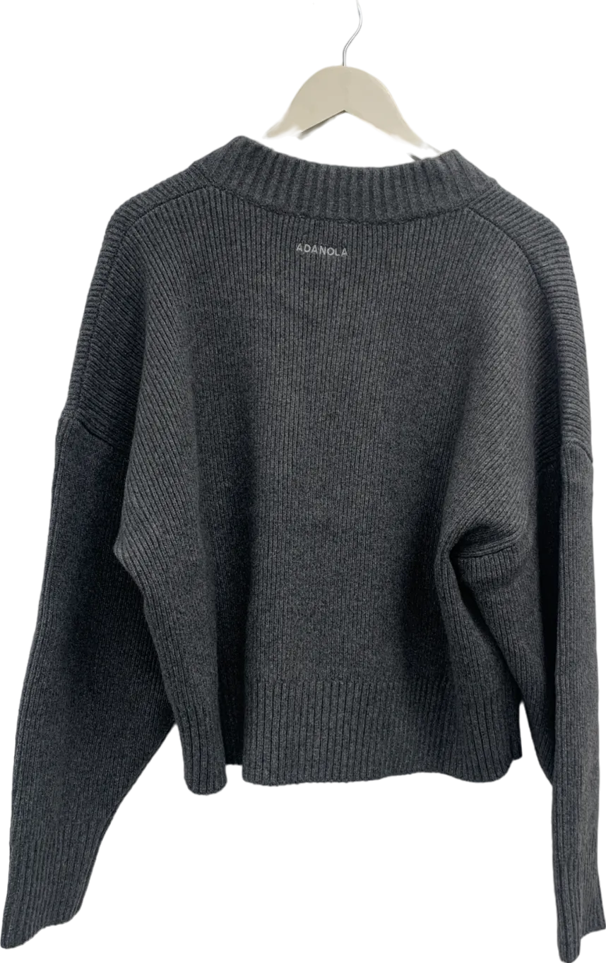 Adanola Grey Knit Bomber Jumper UK XS