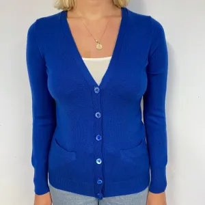 Admiral Blue Cashmere V- Neck Cardigan Small