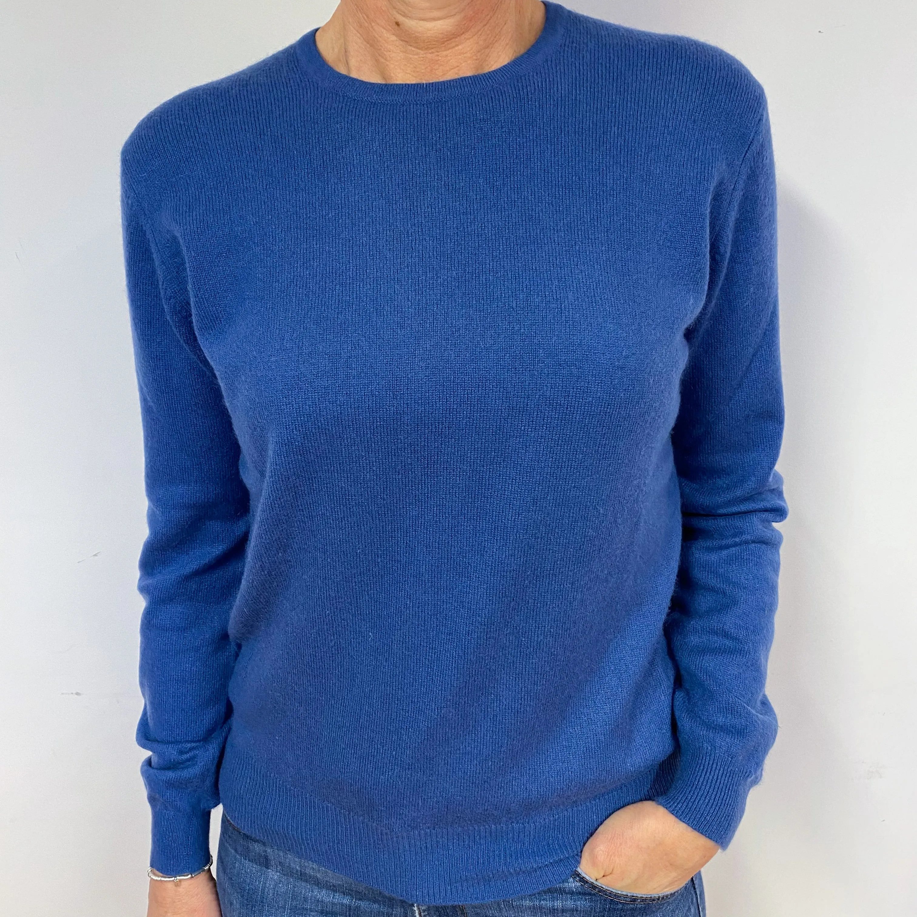 Air Force Blue Cashmere Crew Neck Jumper Medium