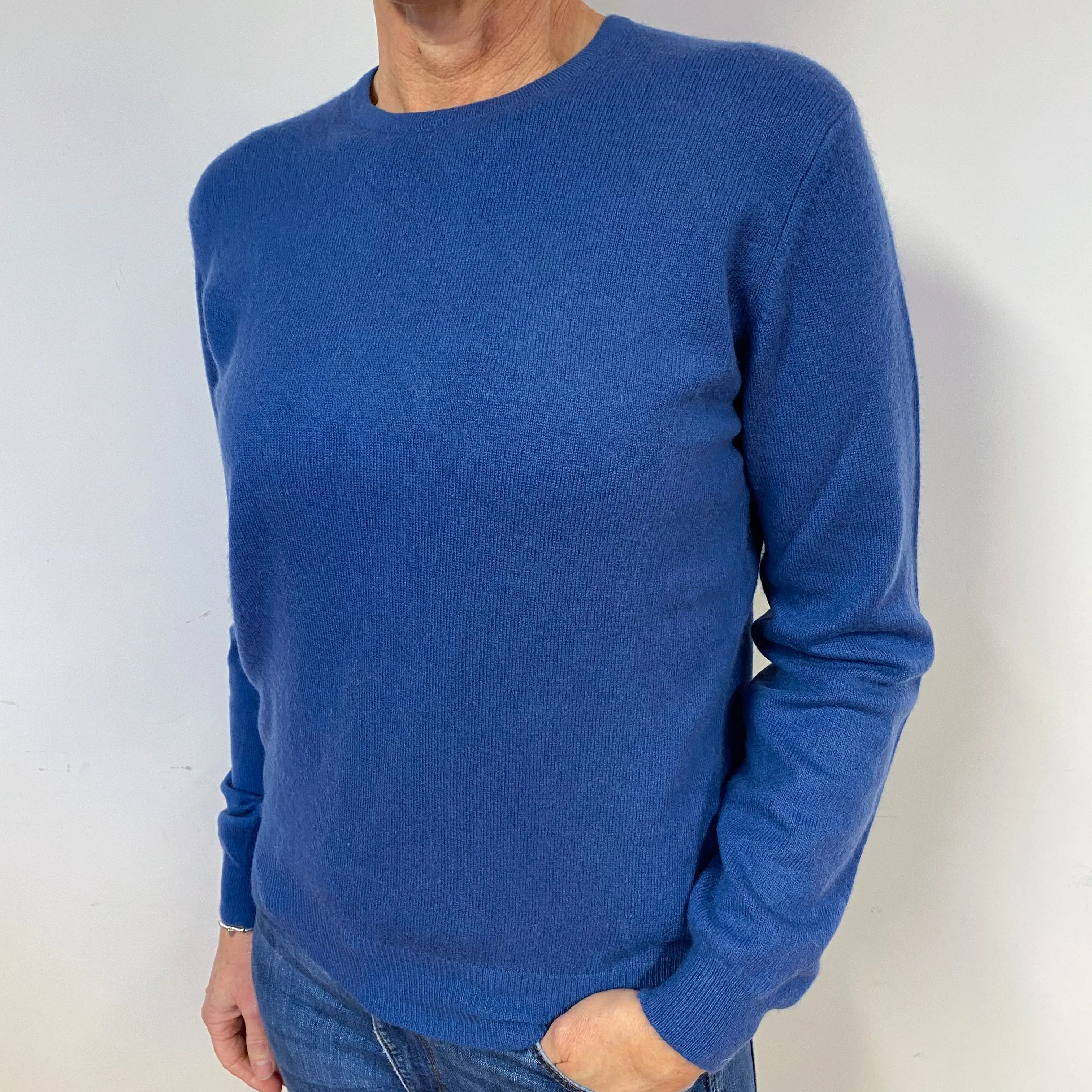 Air Force Blue Cashmere Crew Neck Jumper Medium