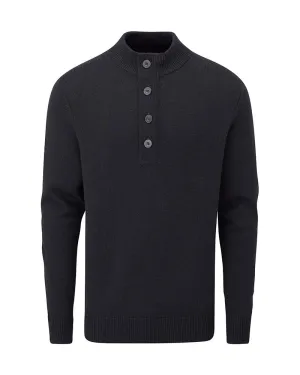 Alan Paine Hunwick Merino Button & Zip Mock Neck