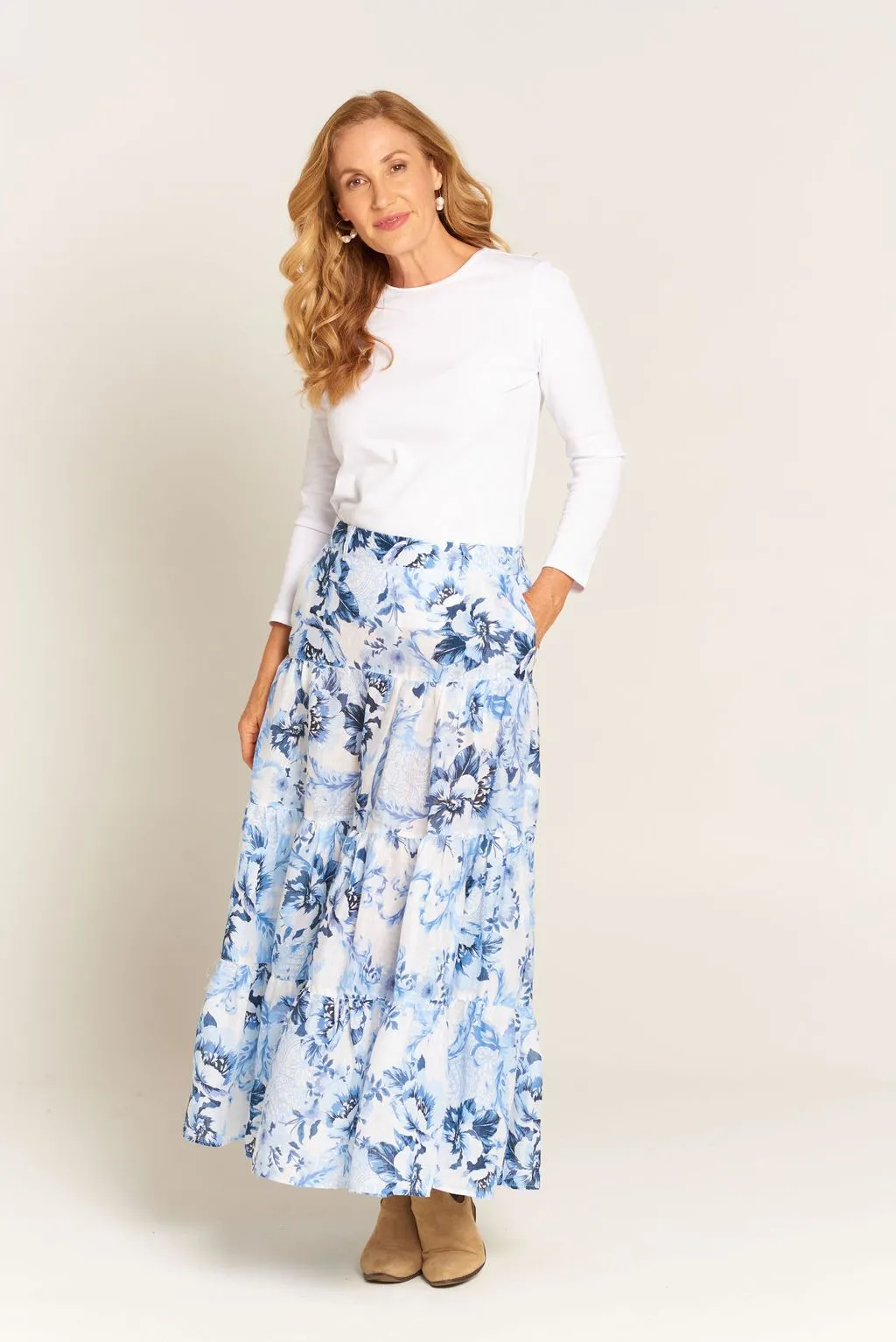 Amelia Skirt Blue Floral