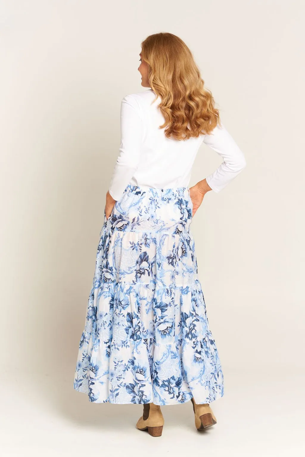 Amelia Skirt Blue Floral