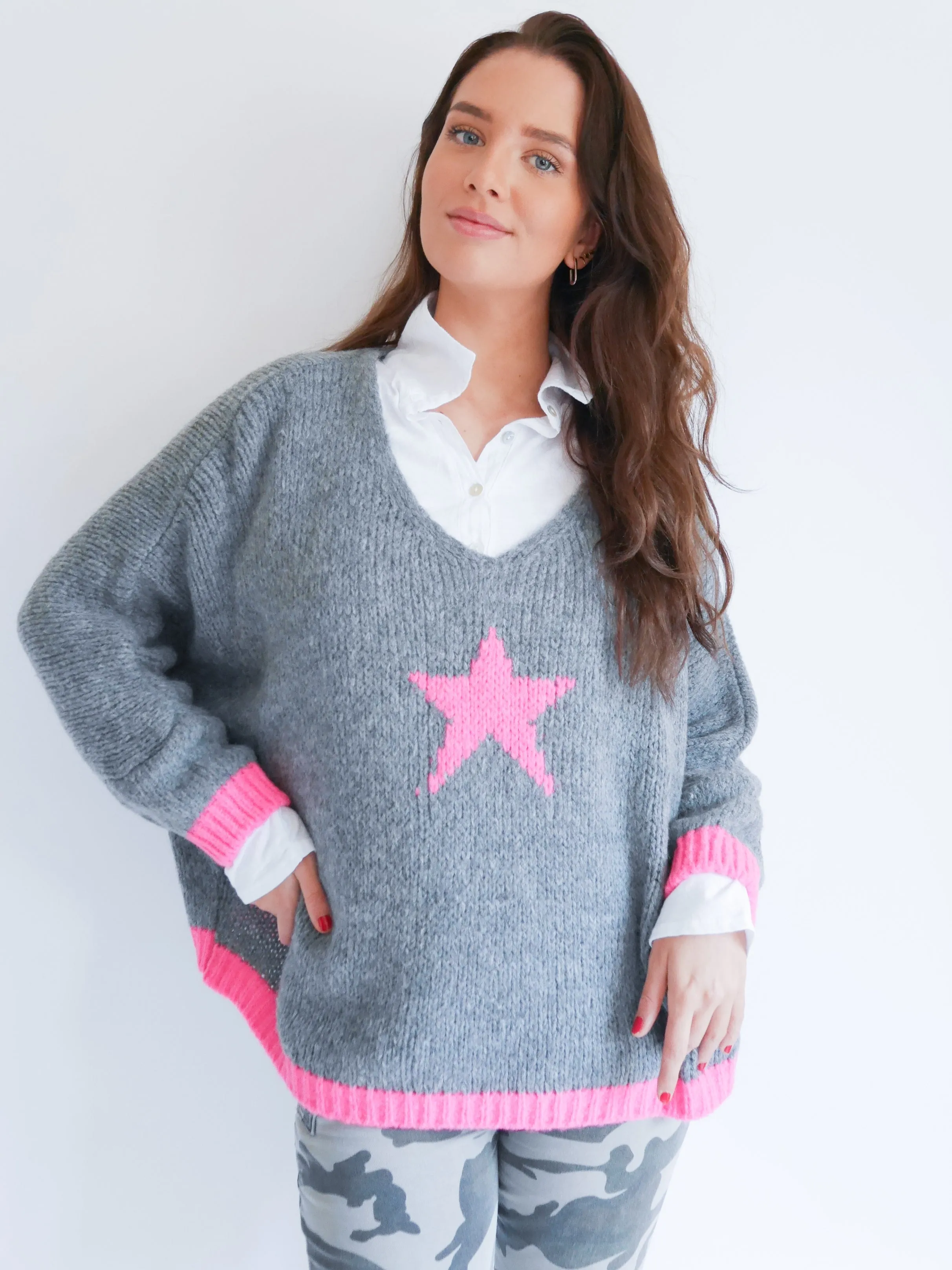 Amelia Star Knit Grey