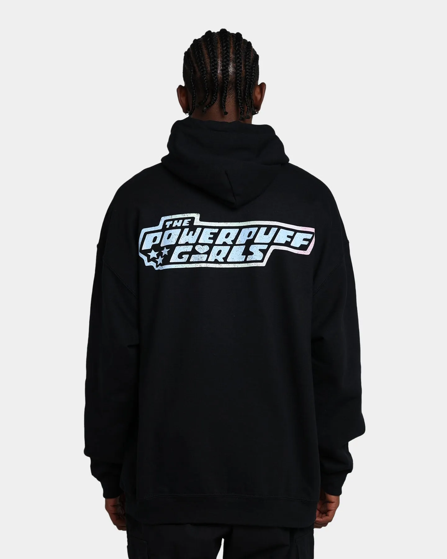 American Thrift X Powerpuff Girls Powerpuff Grid Logo Hoodie Black