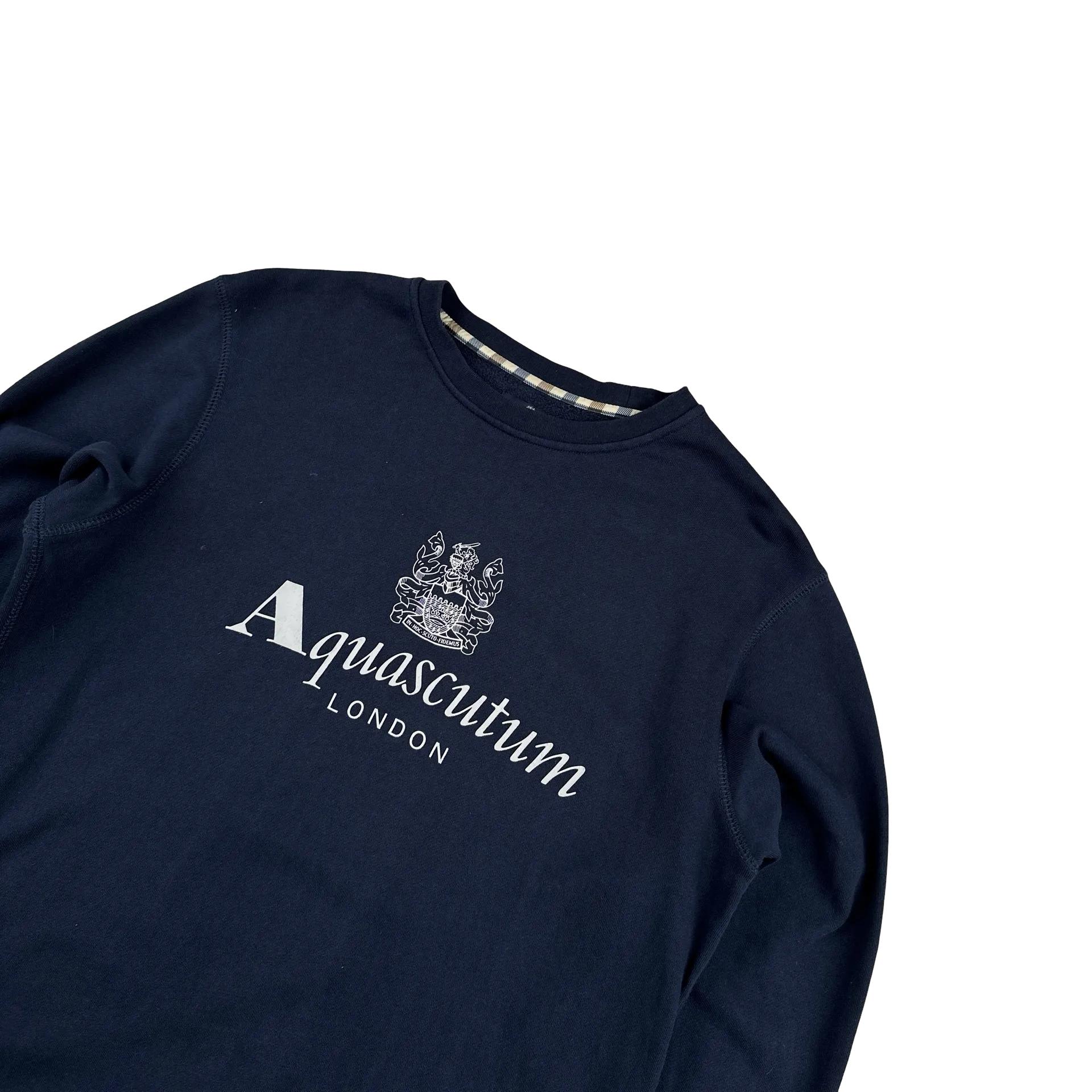 Aquascutum Navy Spellout Jumper - Medium