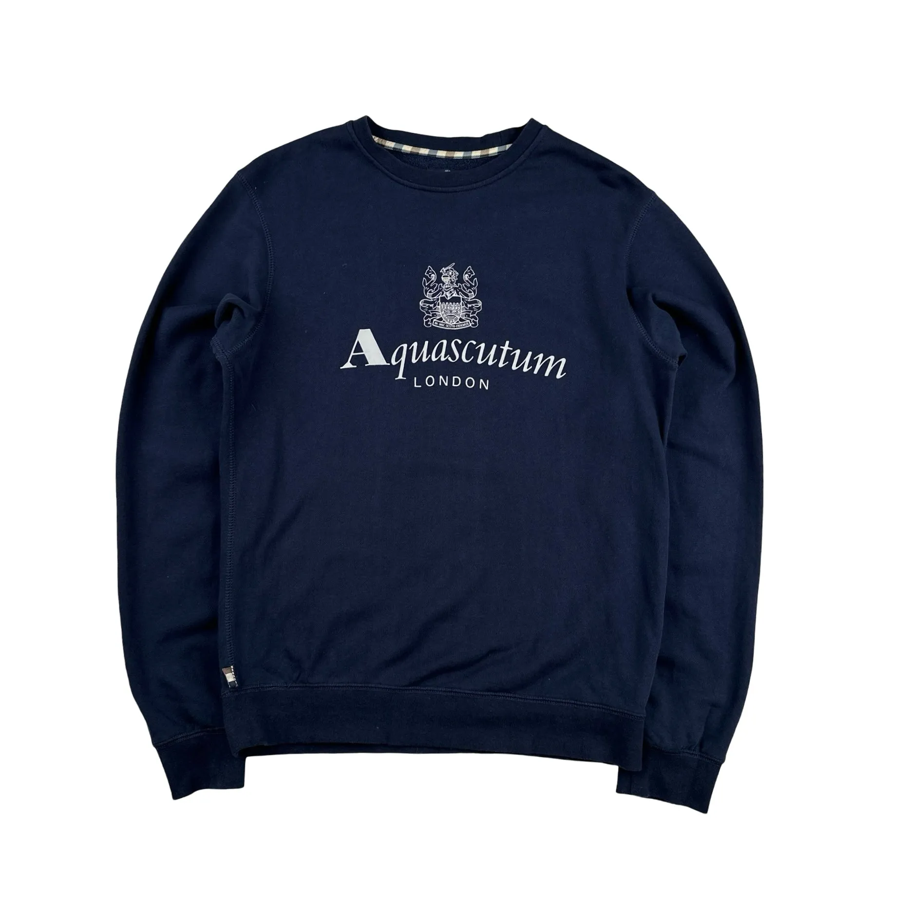 Aquascutum Navy Spellout Jumper - Medium