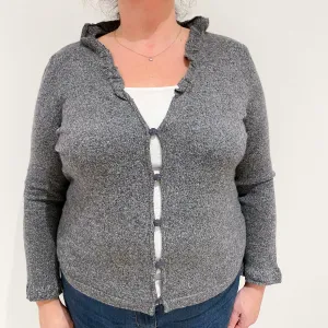 Ash Grey Marl Cashmere V-Neck Cardigan Extra Large