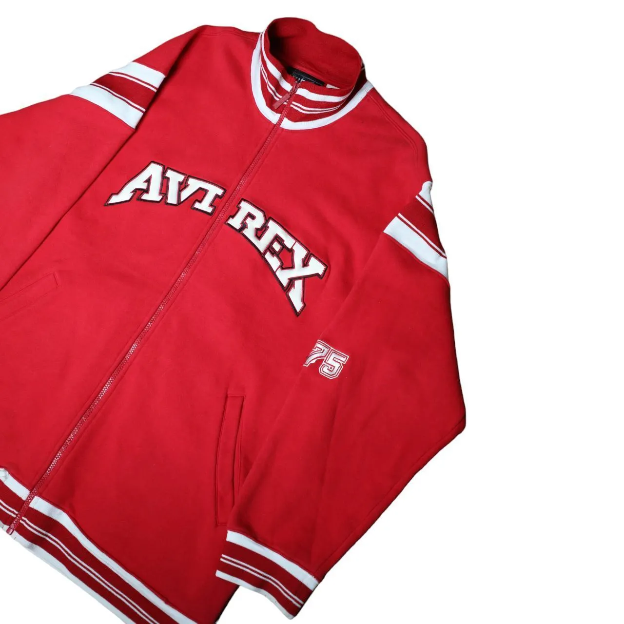 Avirex red zip up college jumper