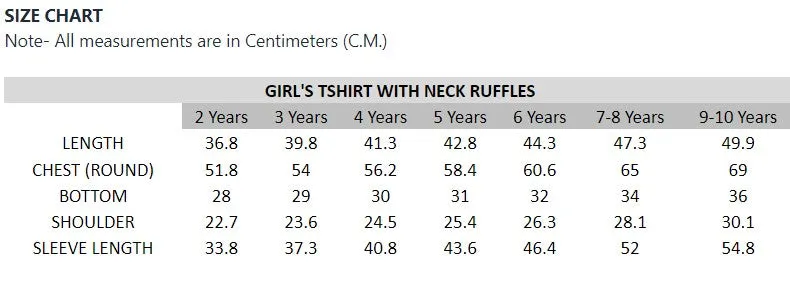 Bamboo Fabric Girl's Ruffle Neck Top | Anti-bacterial, Anti-viral Collection