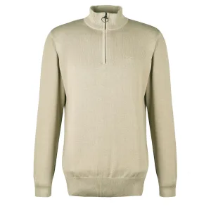 Barbour Cotton Half Zip Jumper Washed Stone