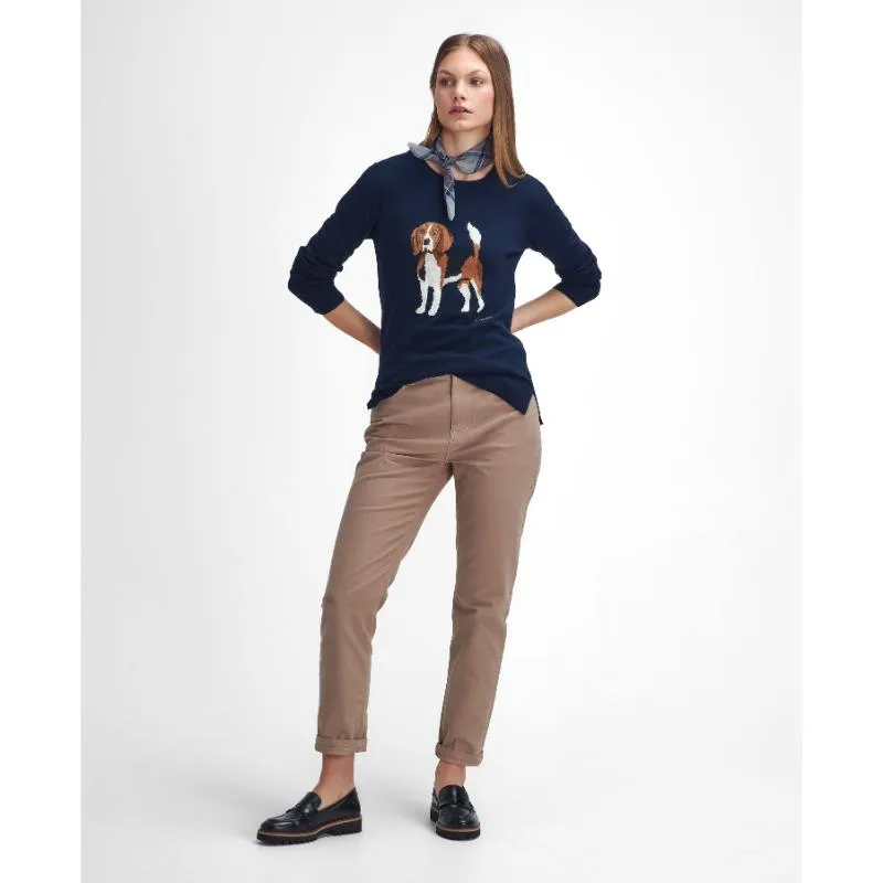 Barbour Fareham Knitted Cotton Cashmere Ladies Jumper - Navy