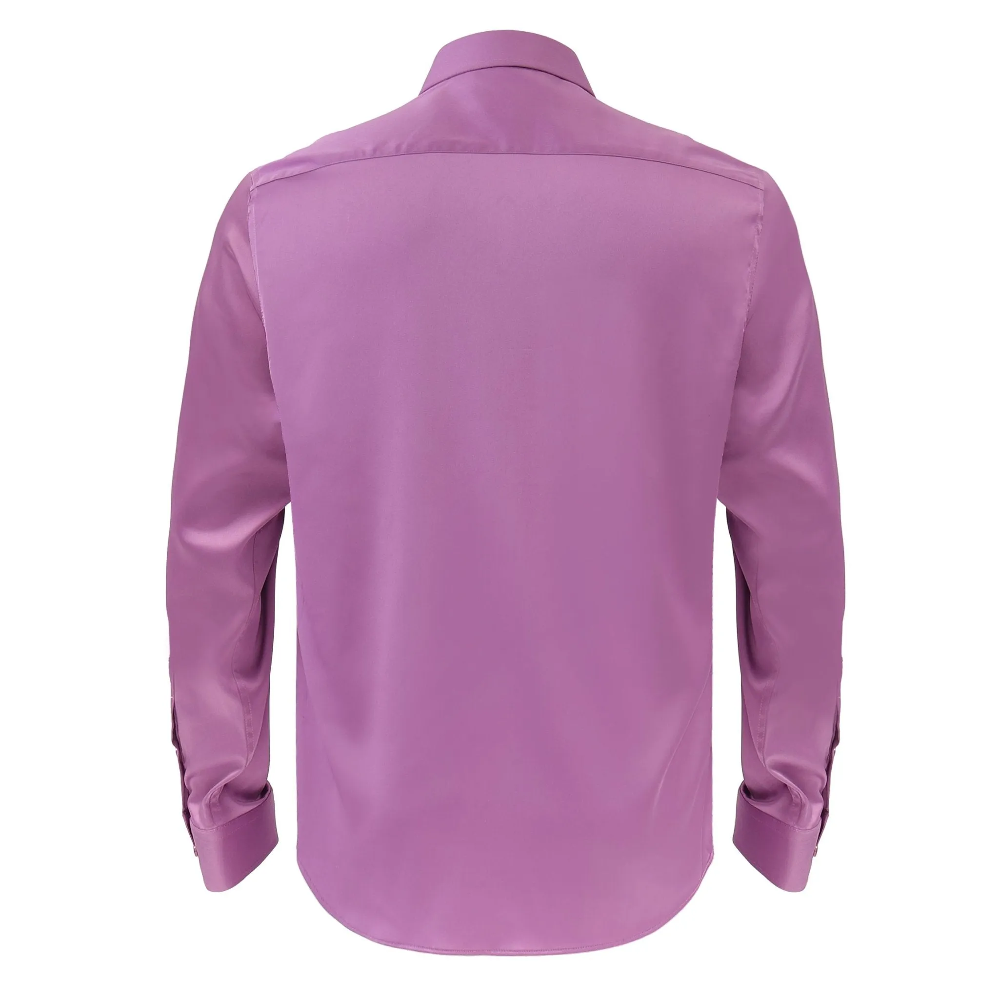 Barocco Luxe Satin Stretch Shirt PURPLE