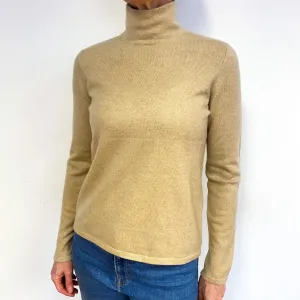 Beige Cashmere Turtle Neck Jumper Medium