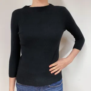 Black Cashmere Crew Neck Jumper Extra Small