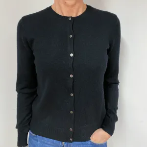 Black Cashmere Crew NeckCardigan Medium