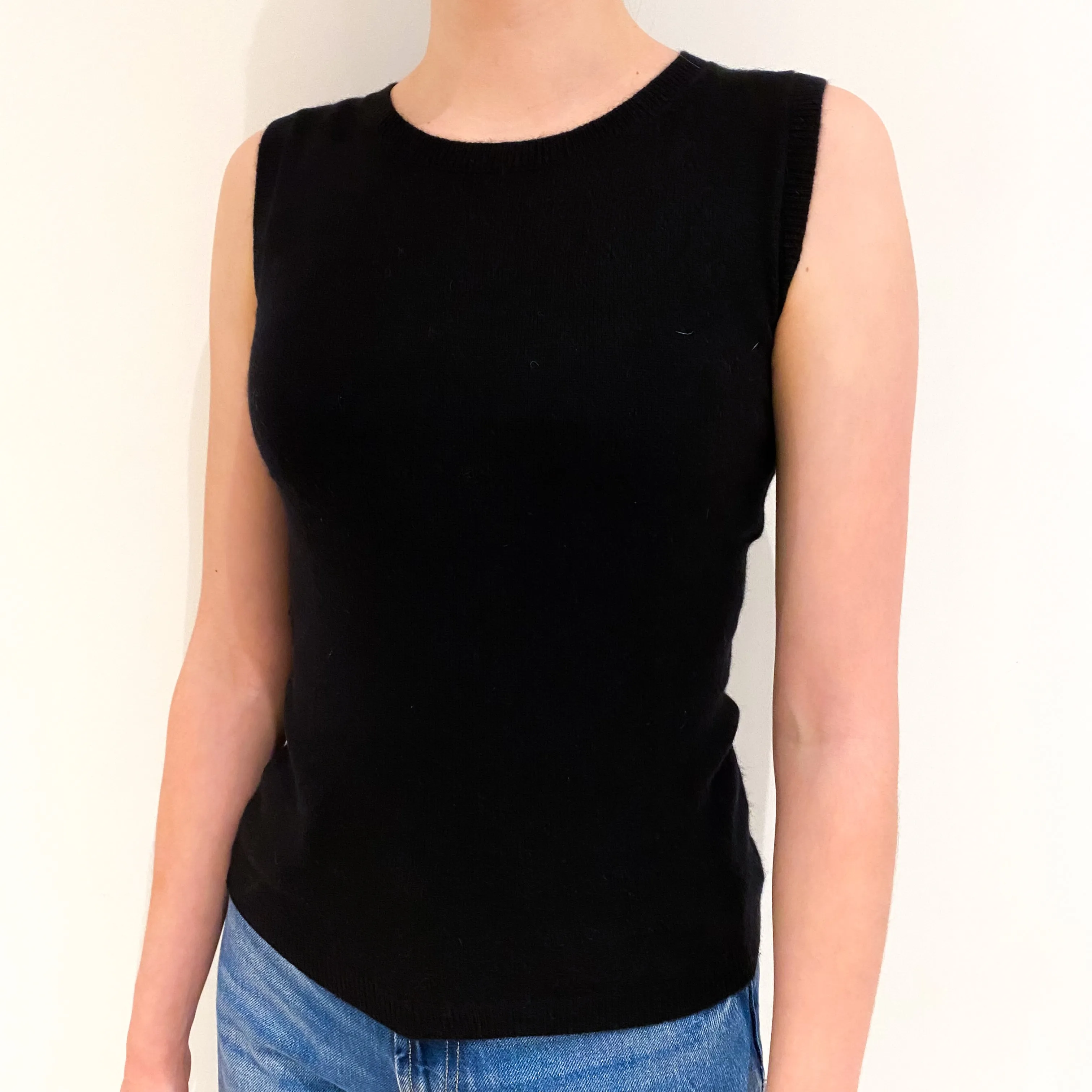 Black Cashmere Tank Top Extra Small