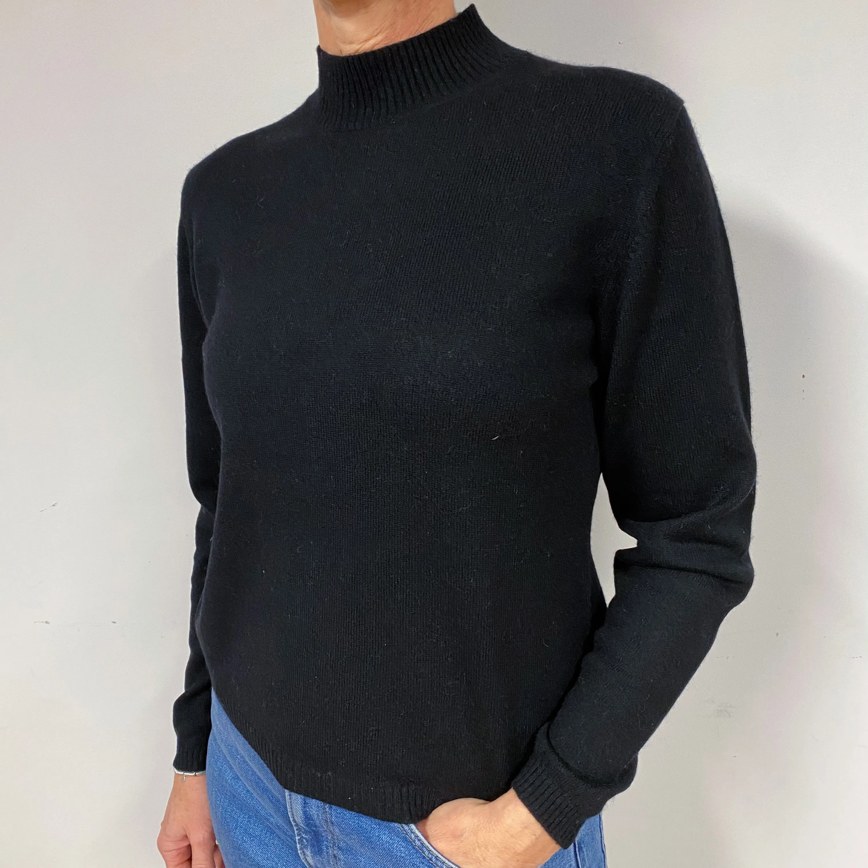 Black Cashmere Turtle Neck Jumper Medium