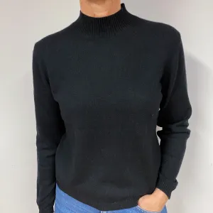 Black Cashmere Turtle Neck Jumper Medium