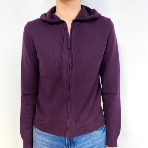 Blueberry Purple Cashmere Zip Hoodie Cardigan Extra Small