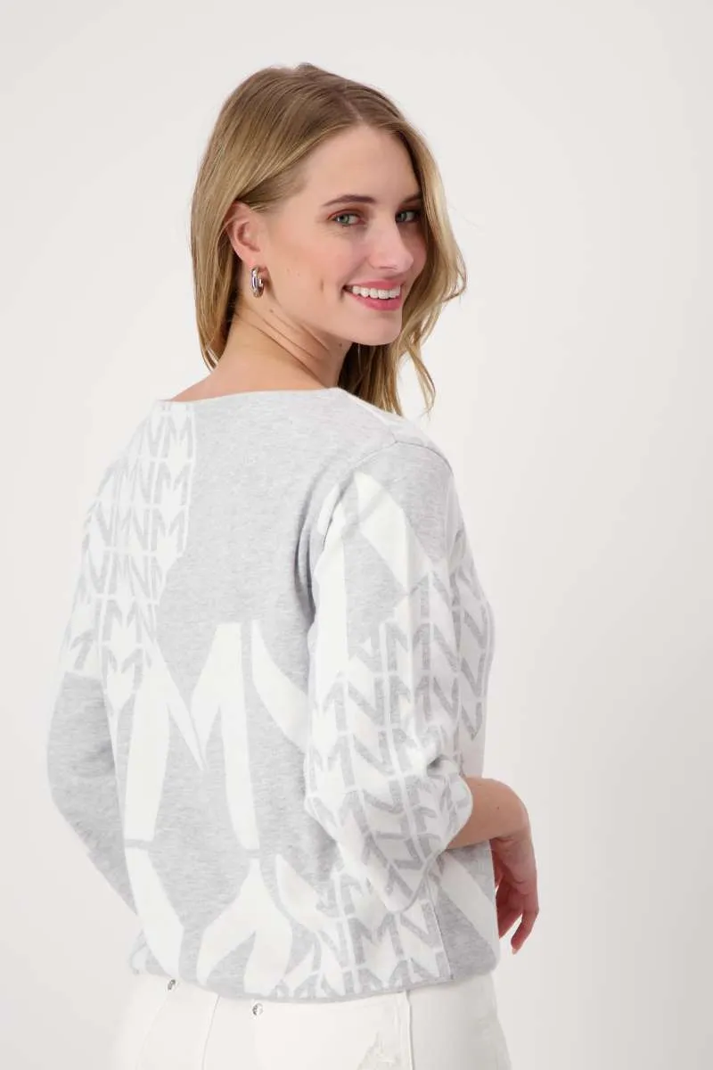 Boat Neck Pullover 408333MNR in Rhino Melange Pattern by Monari