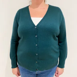 Bottle Green Cashmere V-Neck Cardigan Extra Large