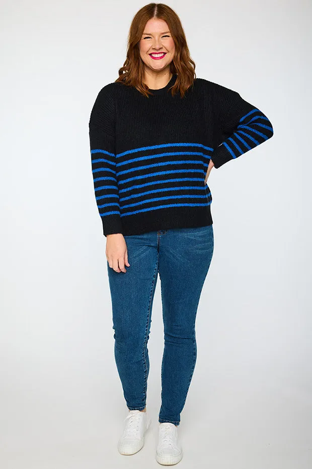 Bree Black/Cobalt Knit