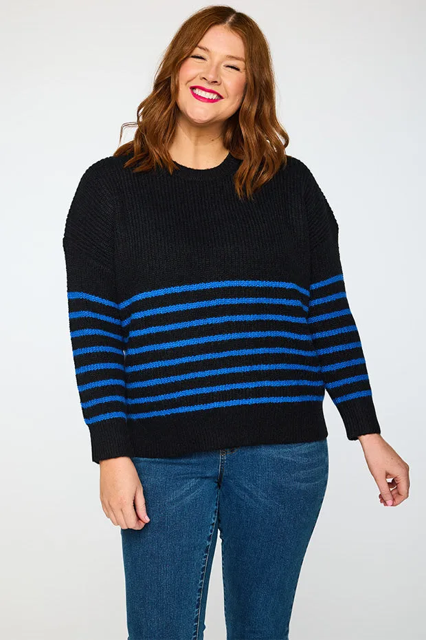 Bree Black/Cobalt Knit