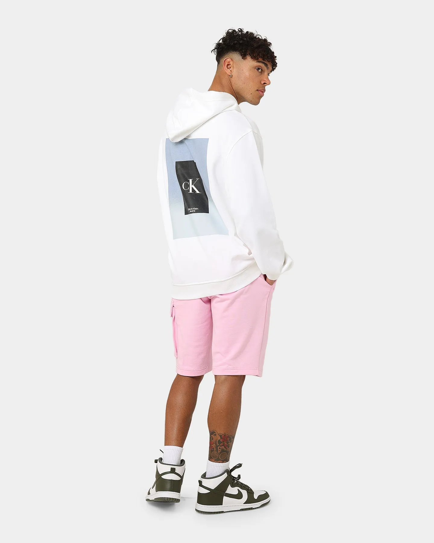 Calvin Klein Illuminated Box Hoodie Bright White