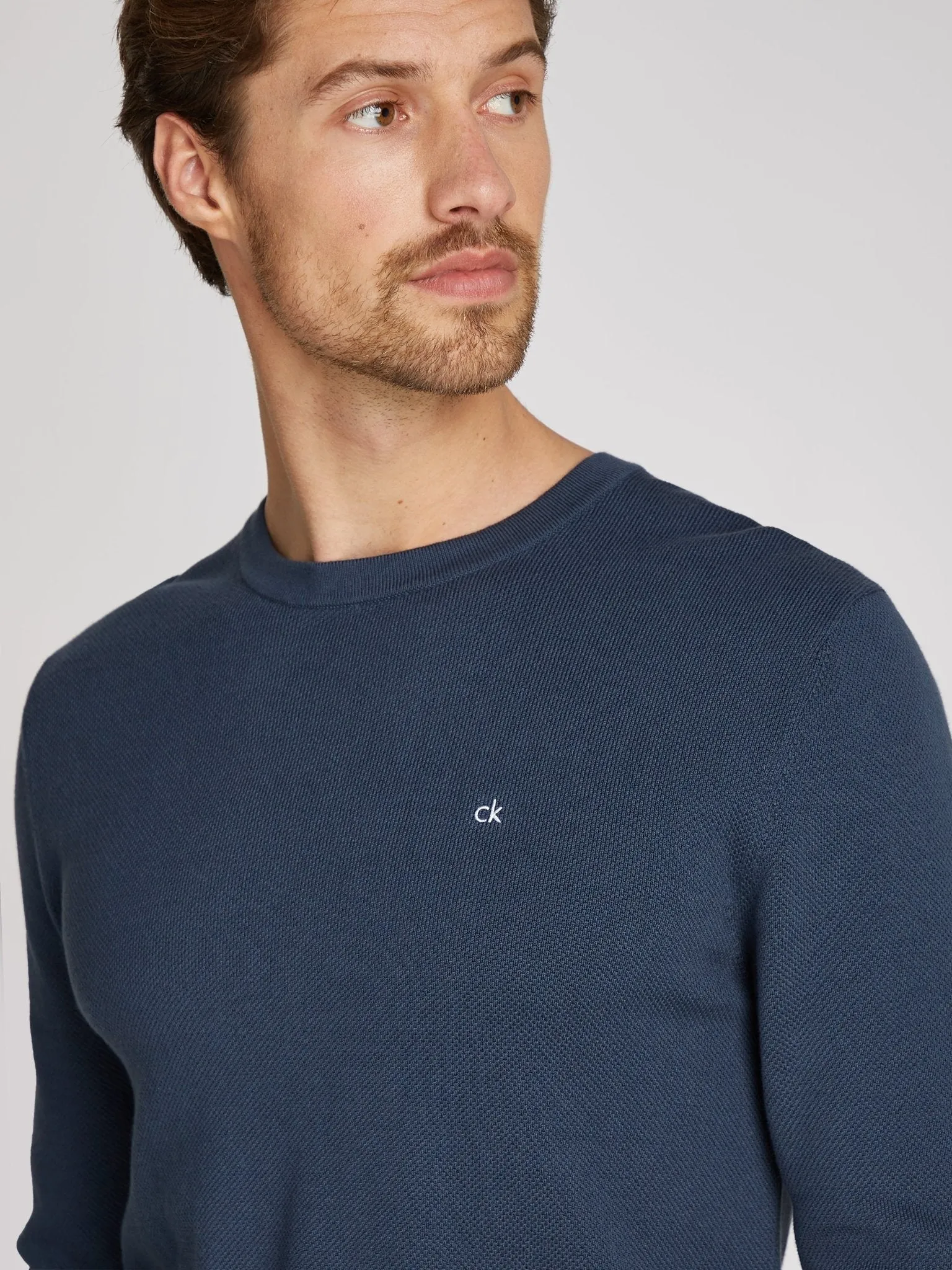 Calvin Klein Micro Pique Structure Crew Neck Jumper