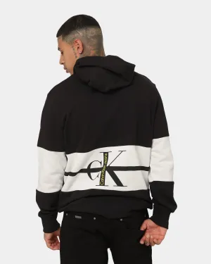 Calvin Klein Stripe CK Colourblock Hoodie Ck Black