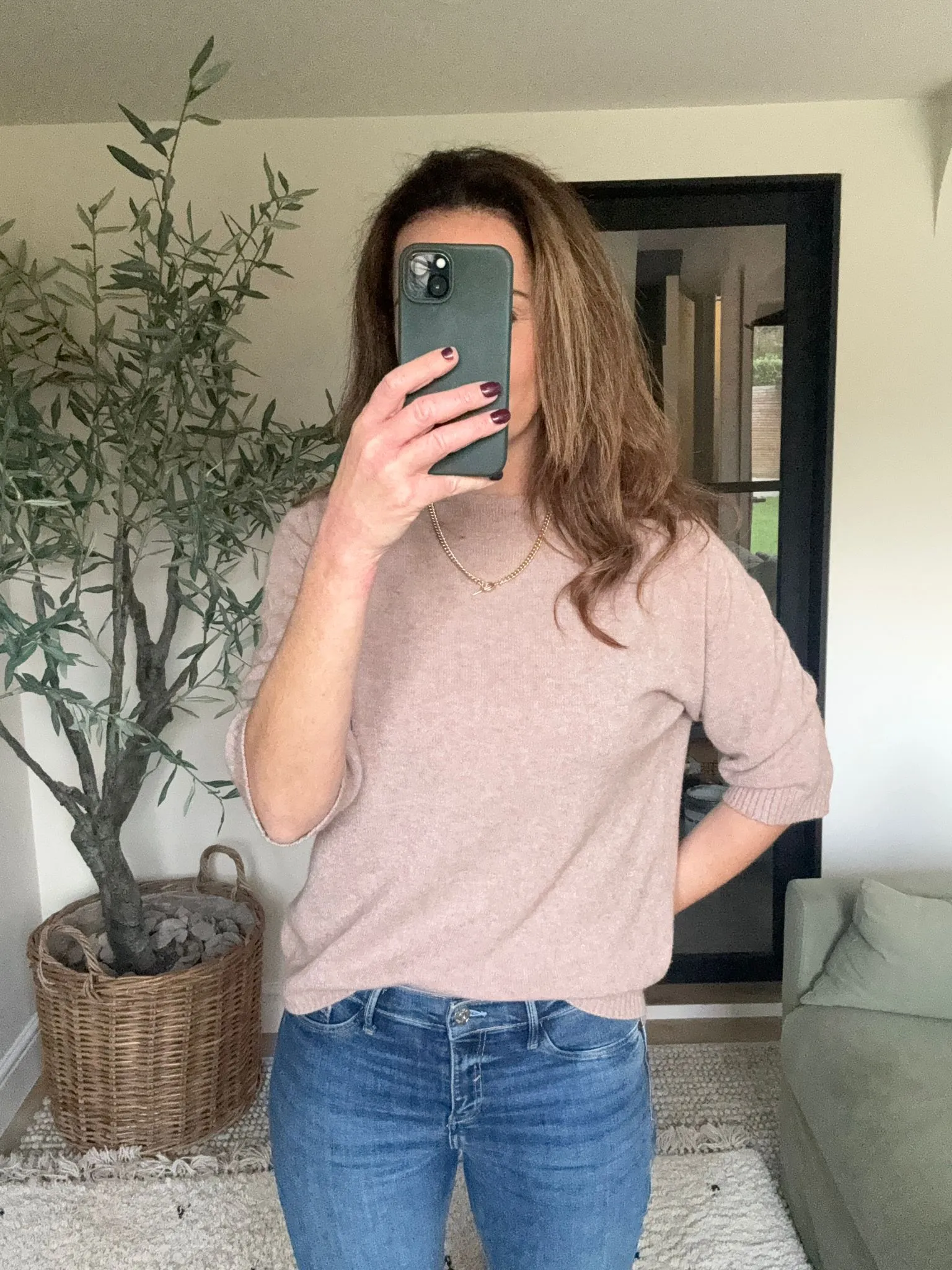 Camel Scallop neck Jumper