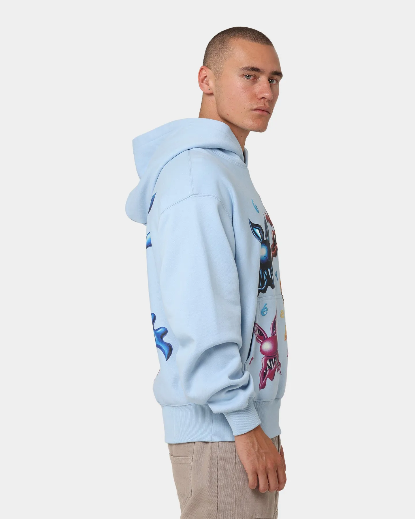 Carré X Kenny Scharf Meanie Oversized Hoodie Light Blue