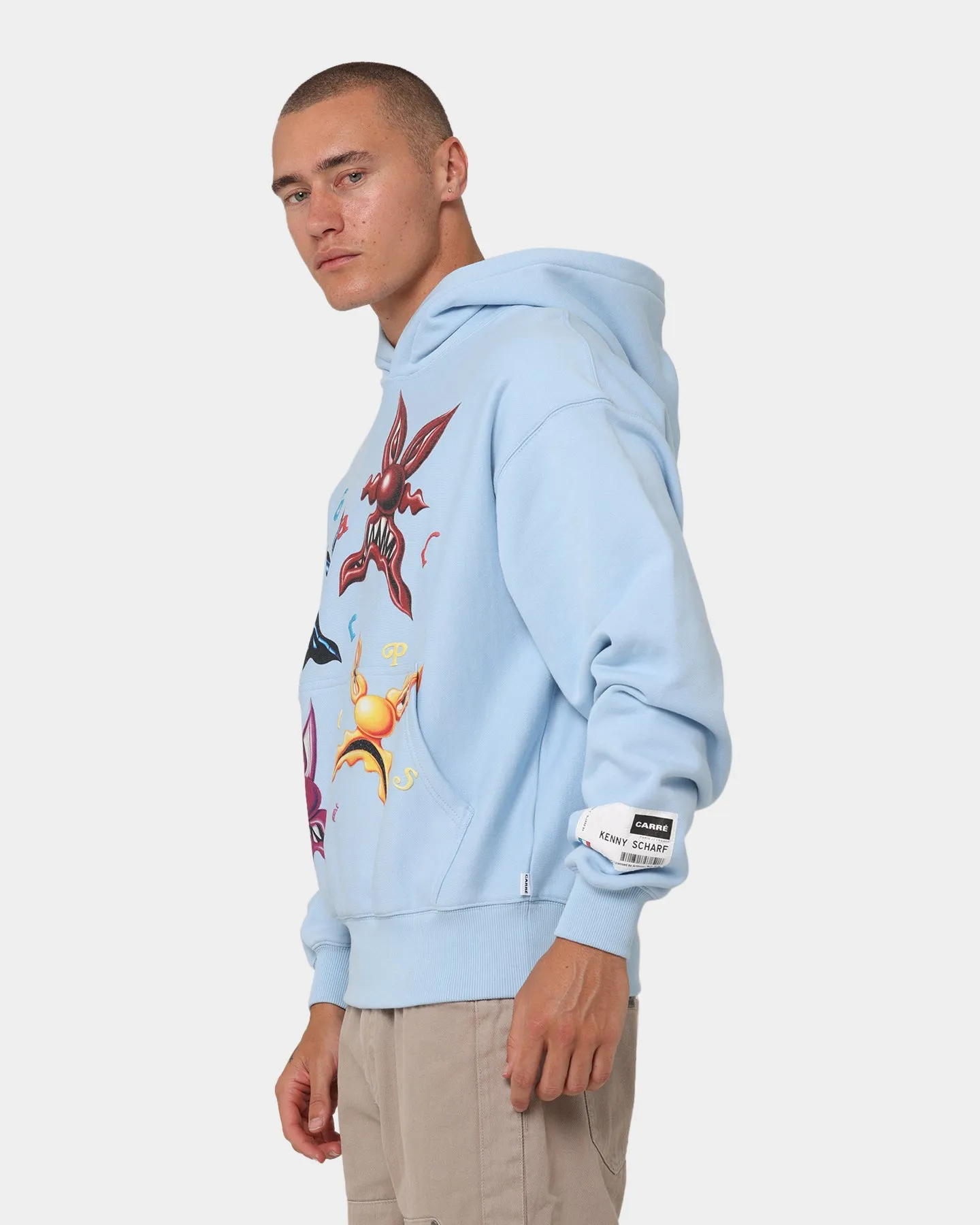 Carré X Kenny Scharf Meanie Oversized Hoodie Light Blue