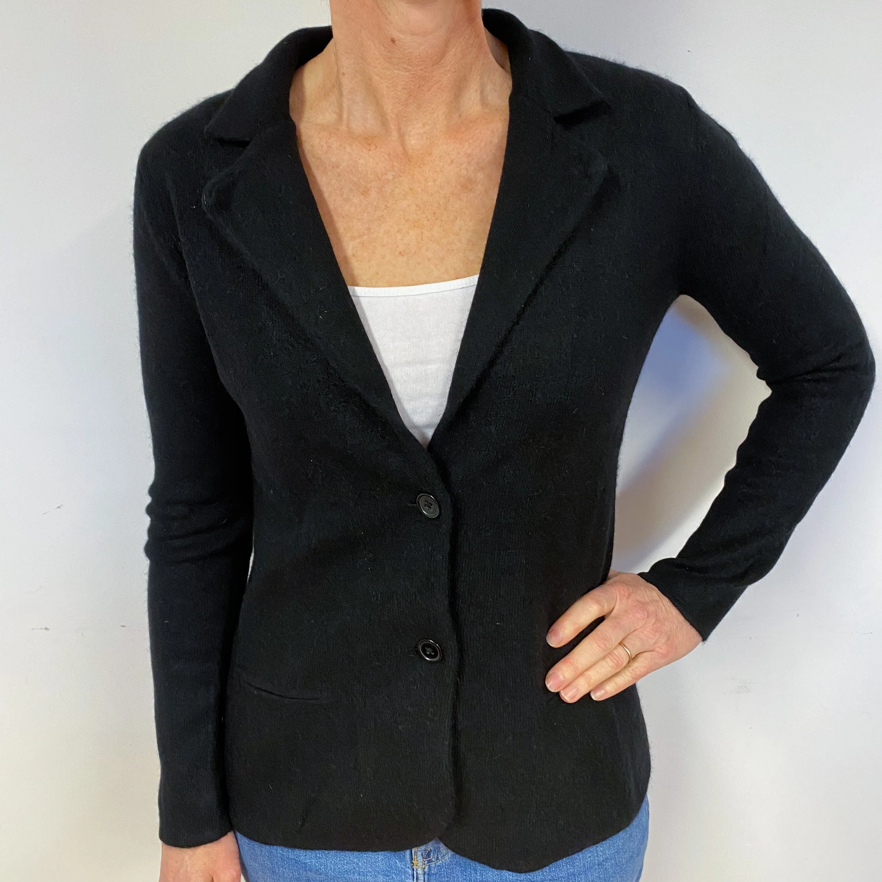 Cashmere Collared V-Neck Jacket Medium