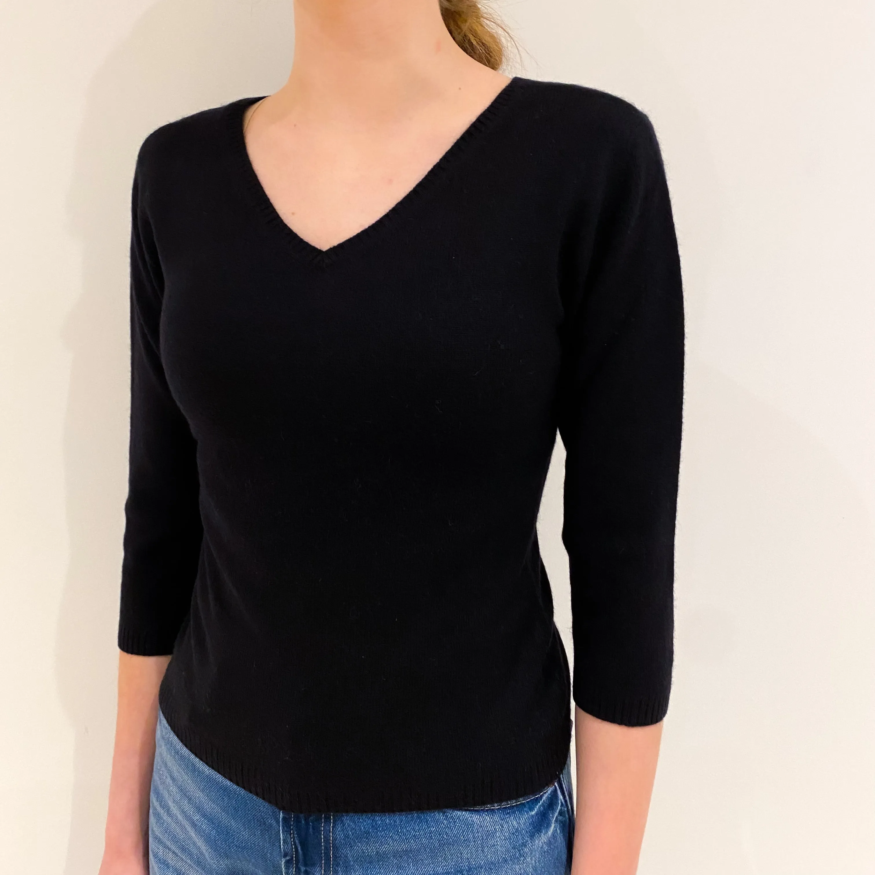 Cashmere V Neck Jumper Extra Small