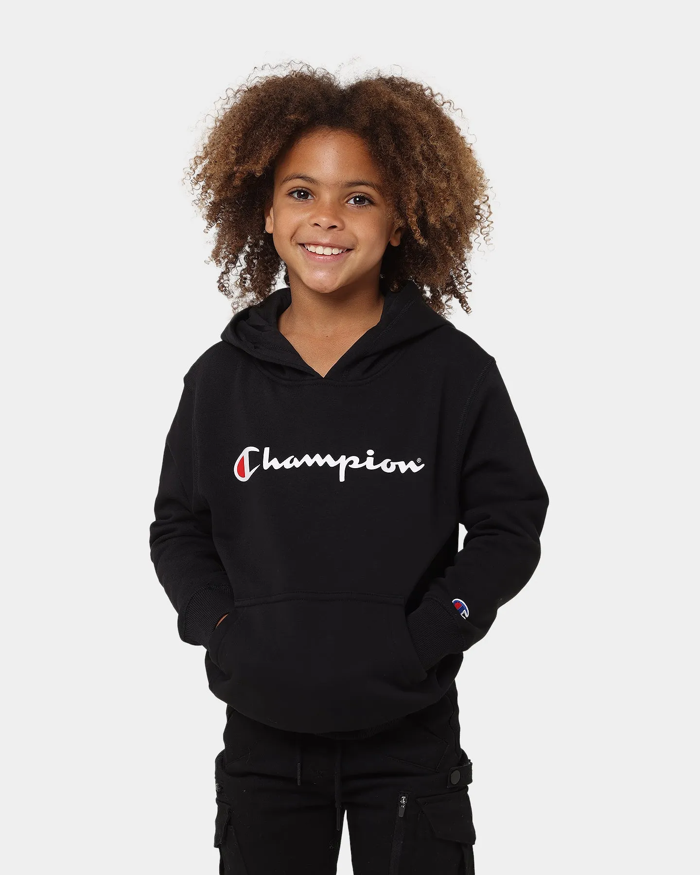 Champion Kids' Script Hoodie Black