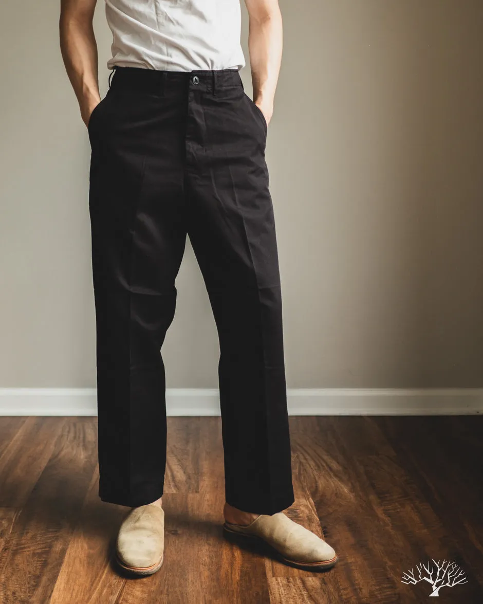 CHINO01 - Wide Cut Chinos - Deep Black