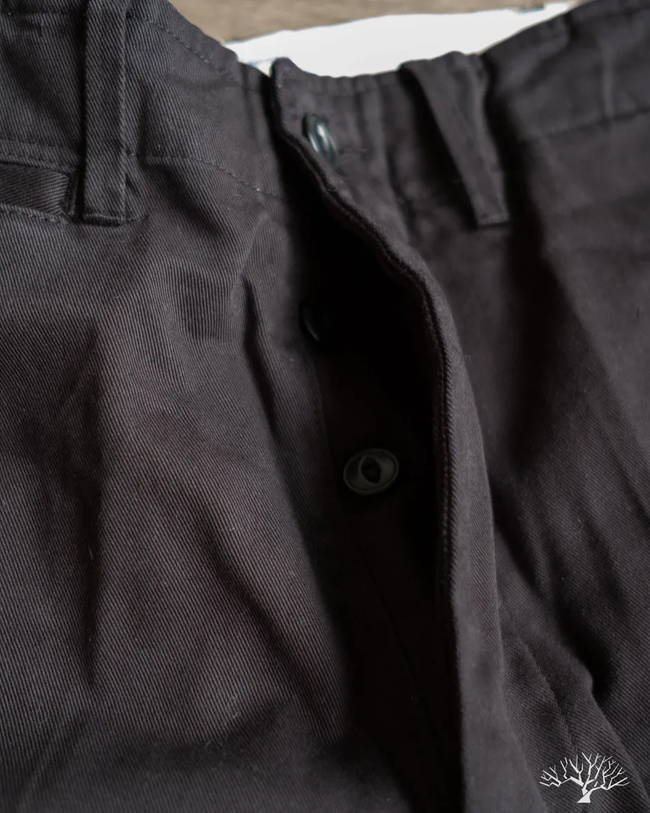 CHINO01 - Wide Cut Chinos - Deep Black