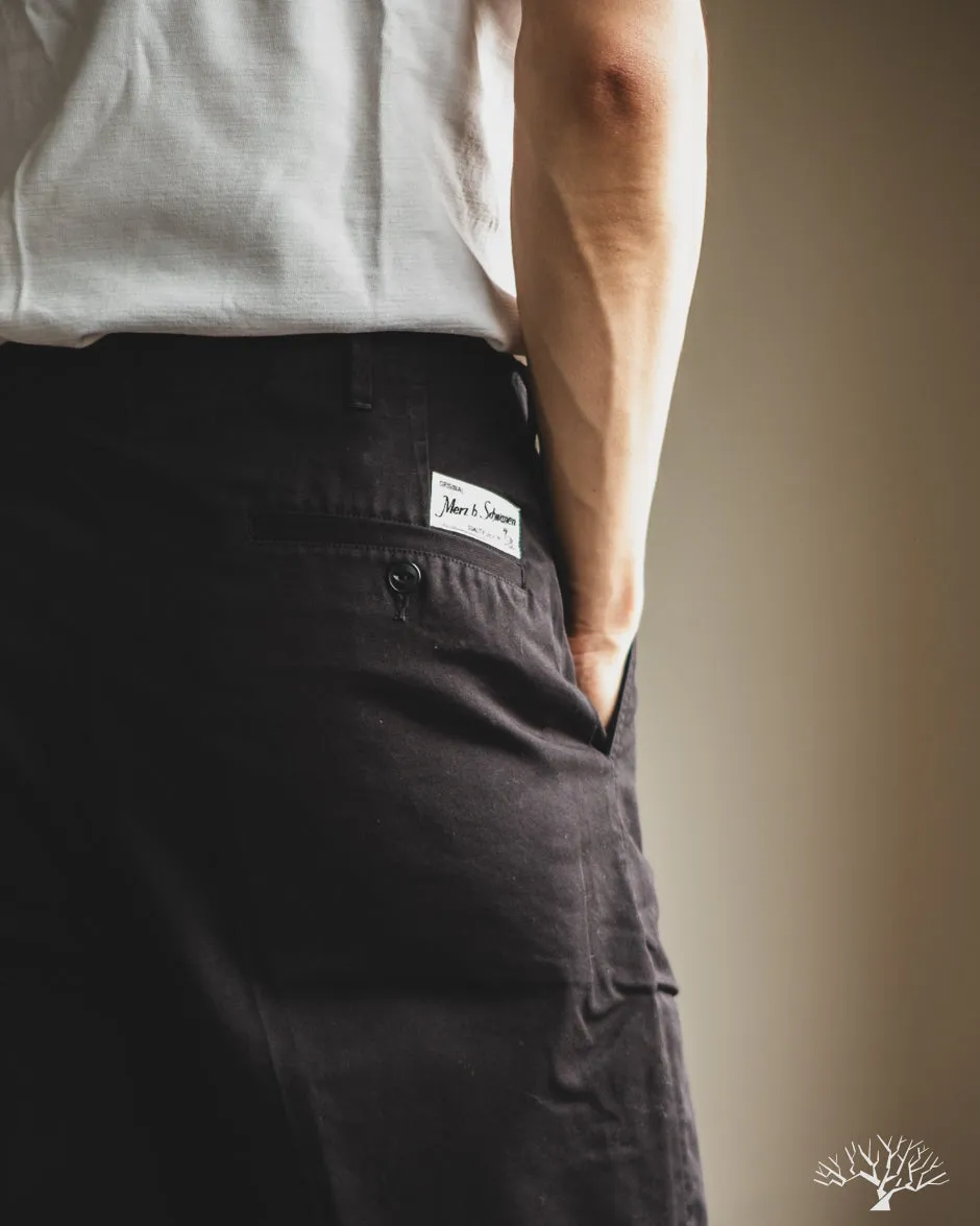 CHINO01 - Wide Cut Chinos - Deep Black