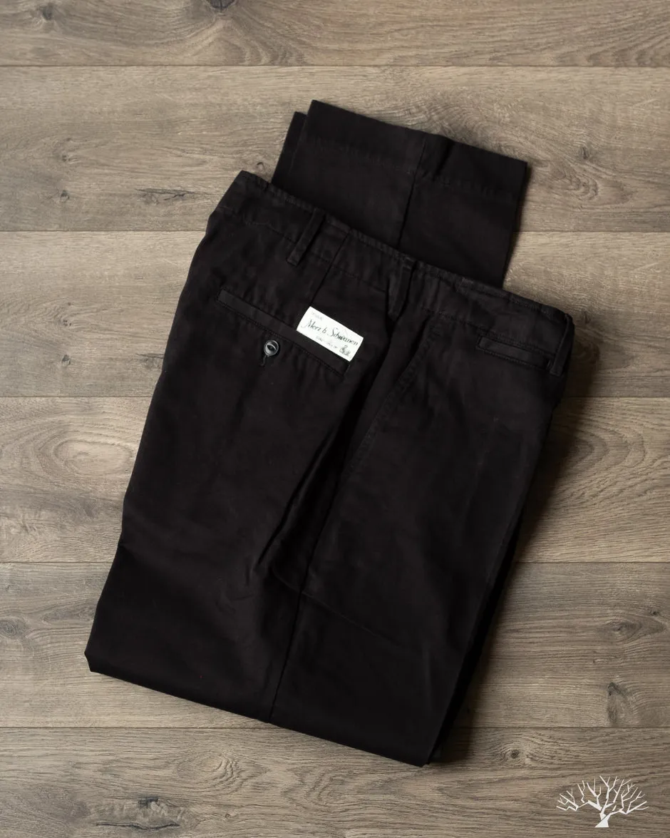 CHINO01 - Wide Cut Chinos - Deep Black