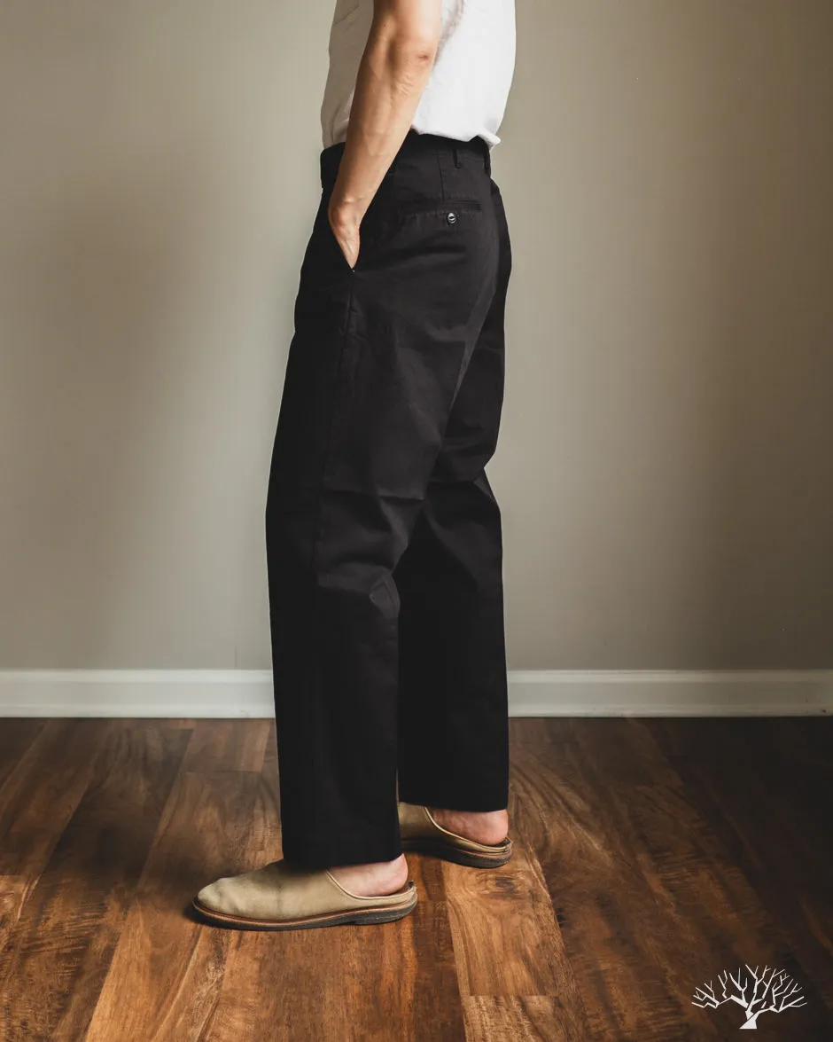 CHINO01 - Wide Cut Chinos - Deep Black