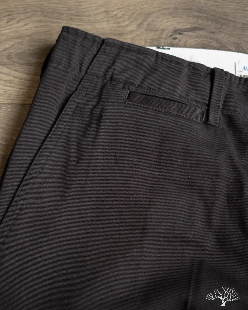 CHINO01 - Wide Cut Chinos - Deep Black