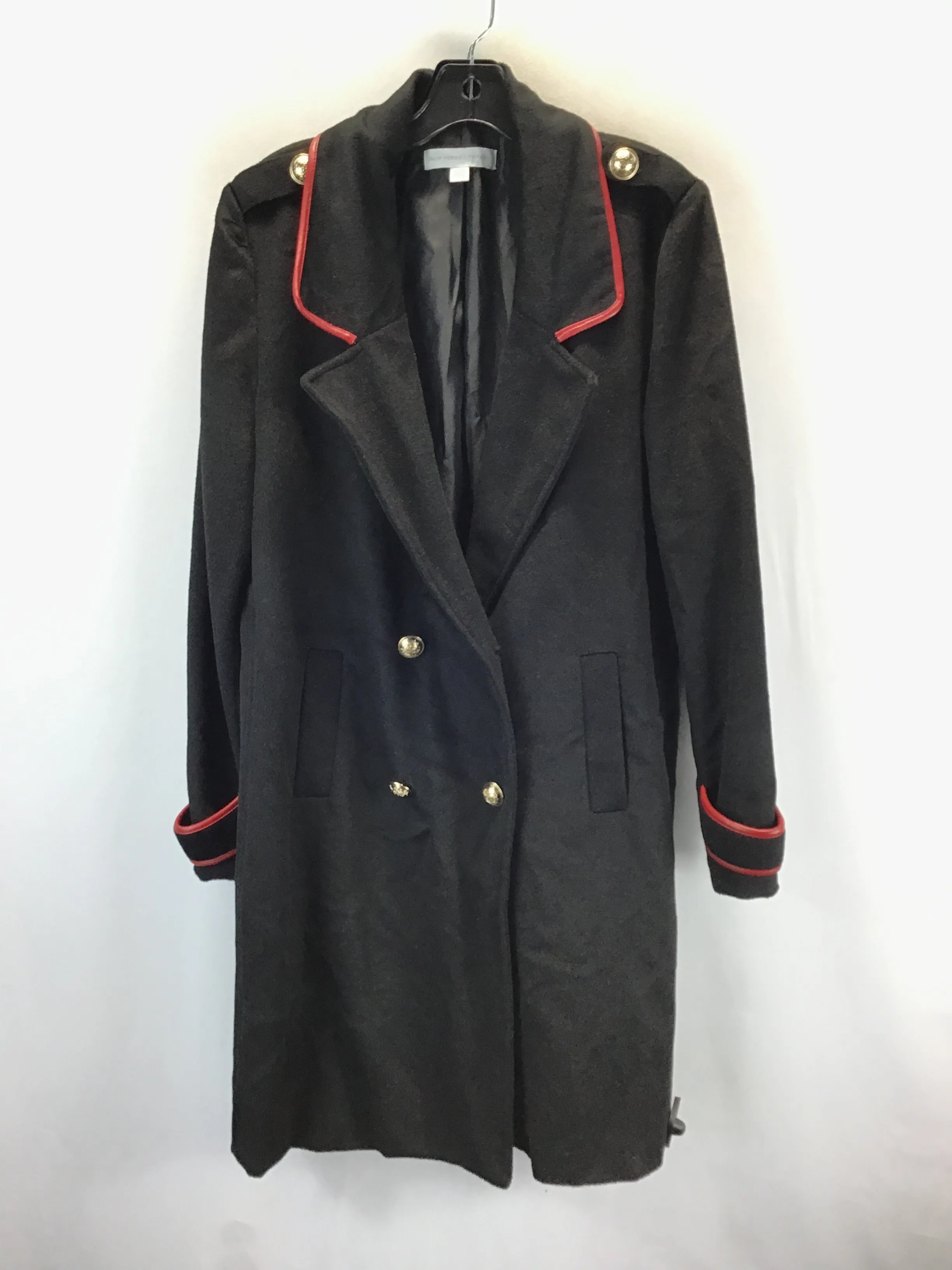 Coat Trench Coat By New York And Co In Black & Red, Size: L