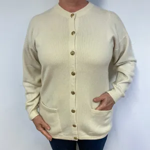 Cream Cashmere Crew Neck Cardigan Large