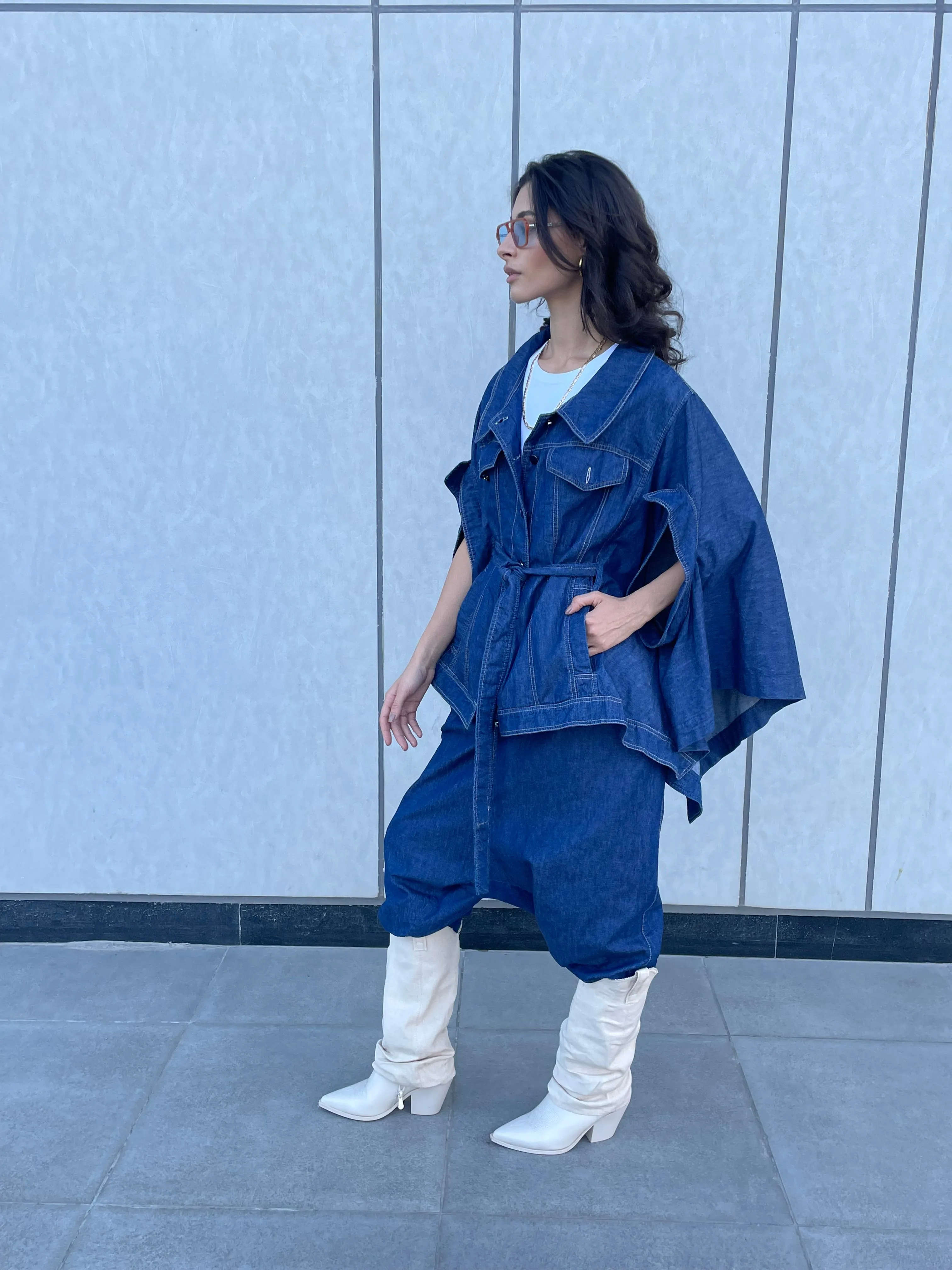 Deconstructed Denim cape