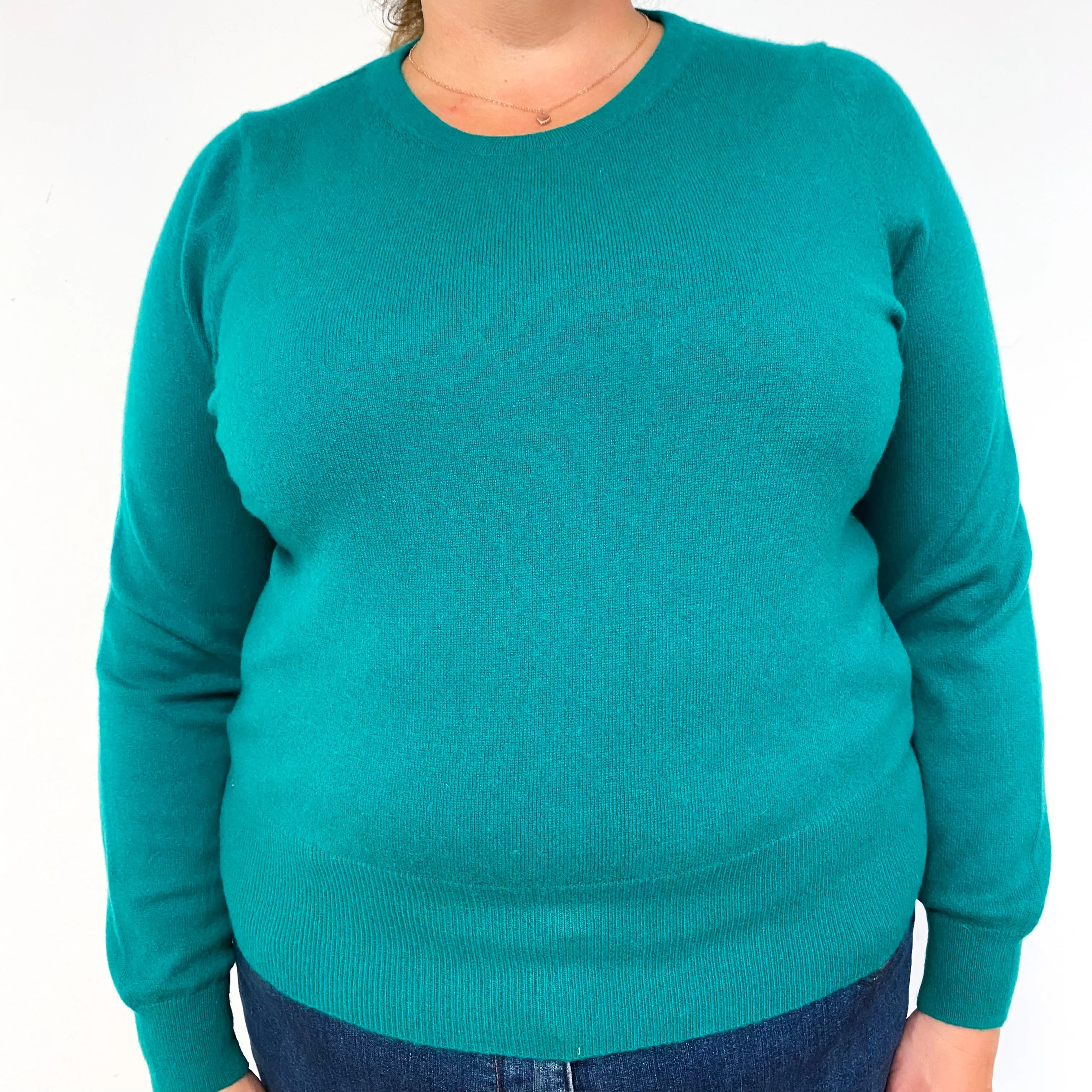 Emerald Green Cashmere Crew Neck Jumper Extra Large