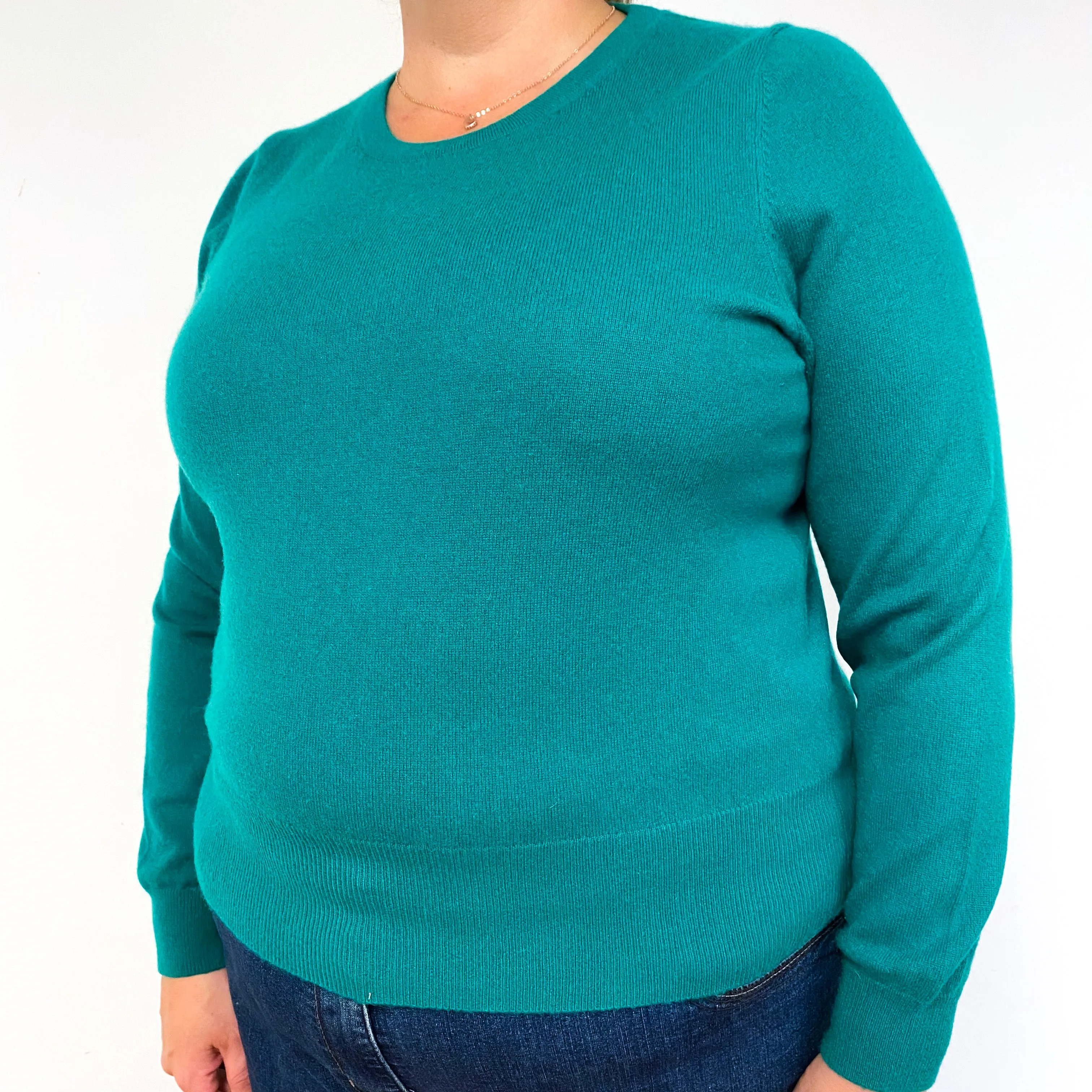 Emerald Green Cashmere Crew Neck Jumper Extra Large