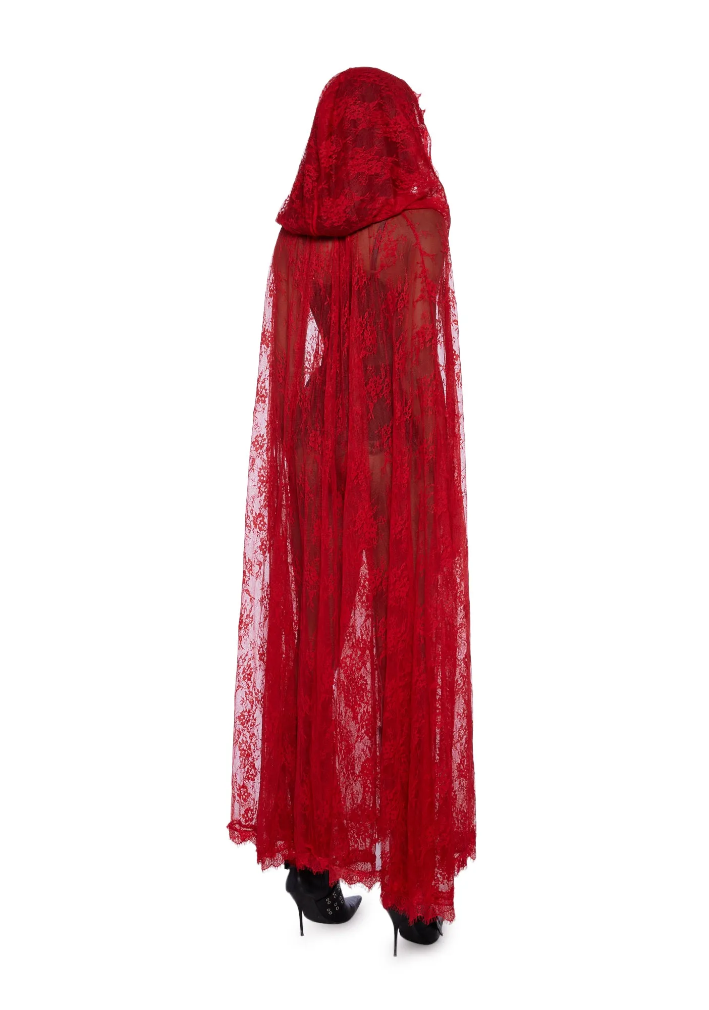 Endless Sorrow Lace Cape - Red